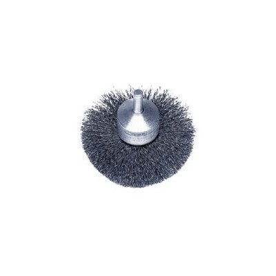 Stem-Mounted Circular Flared 0.008 Stainless Steel Wire End Brush
