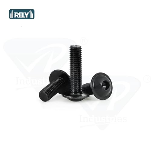 Image of Rely⇒VP INDUSTRIES (Pcs-25) M6x30mm Allen Button Flange Head Screw | Allen Button Cap washer Head Screw with Allen Key 1 Pc