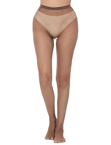 Image of Lastclream High Waisted Fishnet Tights for Women Sexy Fishnets Stockings Full Footed Fishnet Sheer Pantyhose Plus Size
