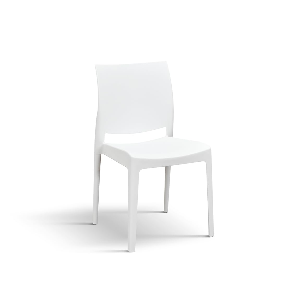 PAZZO Design Stuhl Alberto, Set mit 4 Stühlen, weiß, Polypropylen, Küche, Esszimmer, Büro, stapelbar - id_2080