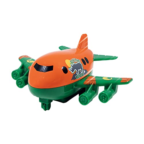 Deluxebase Patrol & Rescue Plane - Rhino Interactive Toy Animal Rescue Airplane for Kids