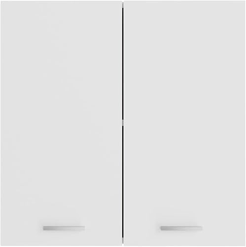 Miniatura 7 de Armario colgante blanco de 23.6 x 12.2 x 23.6 pulgadas, madera de ingeniería, armario alto montado en la pared, Gabinetes para cocina, sala de