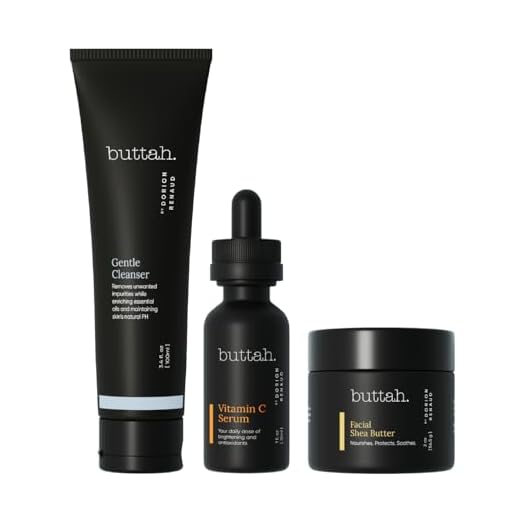 Buttah Skin by Dorion Renaud Complete Skin Kit for Melanin Rich Skin | Facial Shea Butter 2oz | Vitamin C Serum 1oz | Facial Cleanser 3.4oz | Organic & All Natural Skin Care | Black Owned Skincare