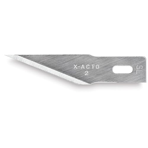 X-Acto X202 No. 2 Large Fine Point Blades (Pack of 5); For Precision Cutting of Medium to Heavy Weight Materials; Easily Cuts Wood, Paper, Plastic, Metal, Film and Acetate