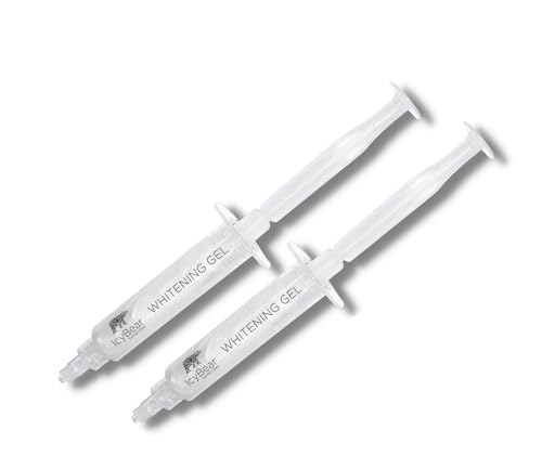 ICY Bear Dental - Recambios de gel blanqueador de dientes, jeringas de gel blanqueador de dientes, Papanicolaou de alta concentración, hasta 10 tonos más blancos, apto para veganos y sin crueldad