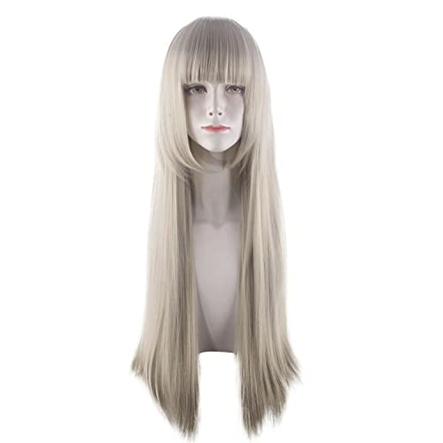 Miniatura 4 de JabrOn A wigs Anime Cosplay Wig 80CM Kakegurui xx Momobami Ririka Cosplay Wig Women Grey Long Straight Heat Resistant Synthetic Hair Costume Party