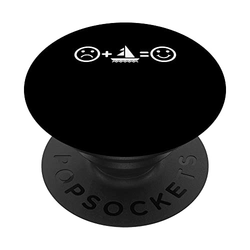 sailing Makes me Happy Sailor PopSockets Swappable PopGrip, Black
