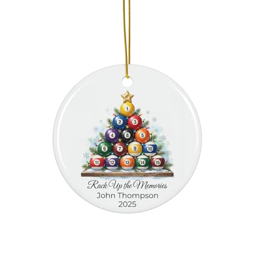 Personalized Billiards Christmas Ornament 2025 – Pool Ball Christmas Tree Ornament – Custom Name Gift for Pool Player