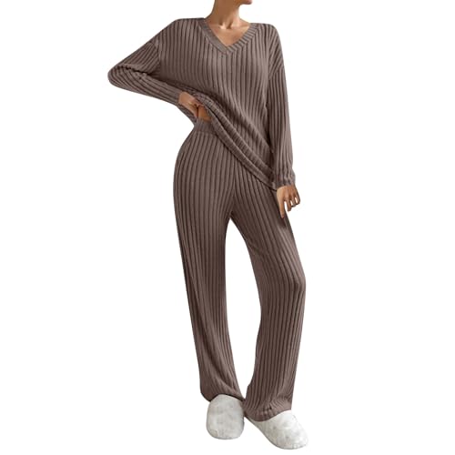Conjunto de salón para mujer en tejido acanalado premium de tacto ultra suave