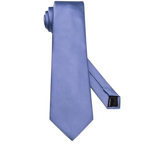 Image of Hi-Tie 5Pcs Mens Solid Color Silk Tie Satin Pretied Bowtie Lapel Pin for Men Handkerchief Cufflink Wedding Gift Box