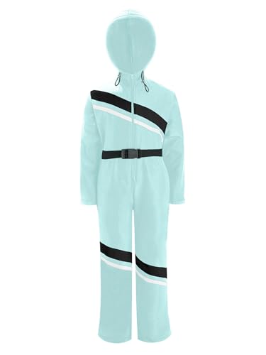 CHICTRY Kids Girls One Pieces Ski Suits Hooded Jumpsuits with Belt Winter Outdoor Snowboarding Snowsuits3