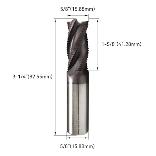 Image of HFS(R) Roughing End Mill Square End Mill 4 Flute M42 8% Cobalt TiAlN for Steel 5 /8 inch Dia.