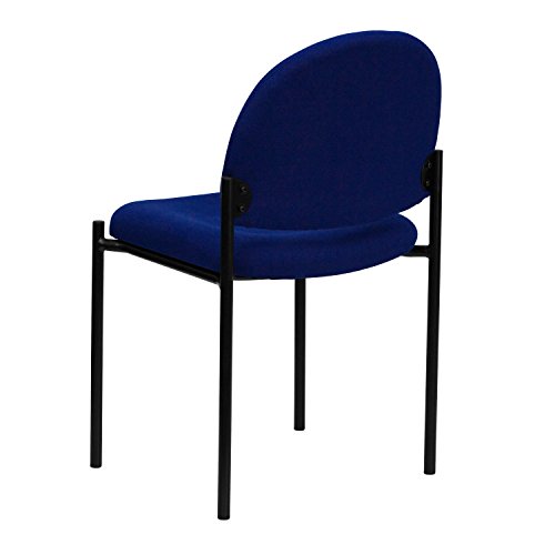 Image of Flash Furniture Tania Comfort Navy Fabric Stackable Steel Side Reception Chair