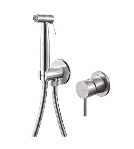 Miscelatore monocomando per WC e Bidet, con Supporto, Flessibile e doccino Inox