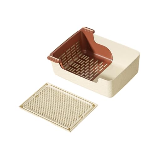 Bothyi Pet Dog Toilet Indoor Potty Tray Pet Accessories Extra Large Anti Splashing Litter Potty Corner for Small Animals, Beige with Mat