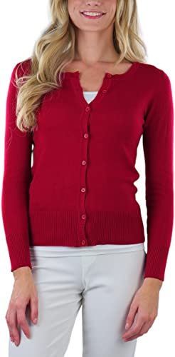 Image of ToBeInStyle Women's Long Sleeve Button Down V-Neck Cardigan