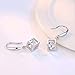 Cafurty 1 Pair Lady Fashion Silver Color Shiny Rhinestone Cube Dangle Earrings Copper Luxury Teardrop Earrings
