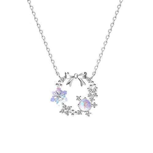 Collier flocon de neige argent 925 chaine de clavicule leger de luxe