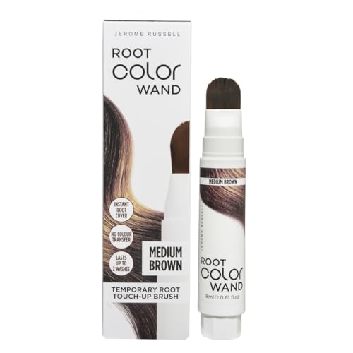 Jerome Russell Root Color Wand in MEDIUM BROWN | Instant Up To 100% Grey Coverage | Non-Sticky Formula | Long-Lasting Results | 18ml