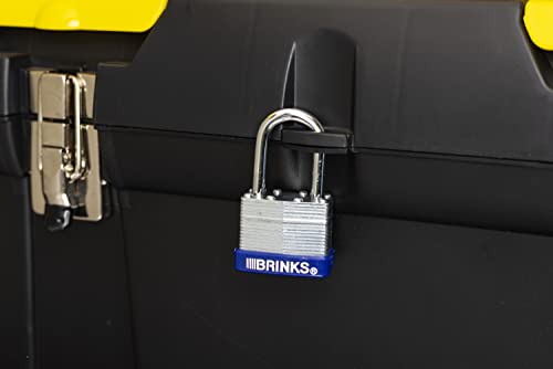 Image of BRINKS - 40mm Laminated Steel Keyed Padlock with 1 3 /8 inch Shackle - Chrome Plated with Hardened Steel Shackle