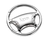 Personalized Steering Wheel Designed Key Chain - Car and Automobile Gift - Free Engraving
