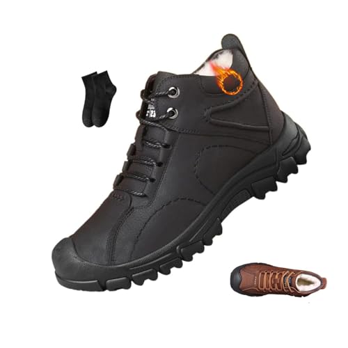 Bottines d'hiver homme avec doublure fourrure idéales pour les balades en forêt