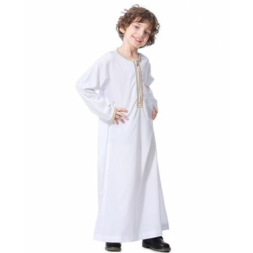Robe de prière islamique pour enfants coupe ample brodée et confortable - 6
