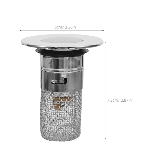 Tapón para lavabo de baño con colador 2.87 pulg ABS pack 2 miniatura 2