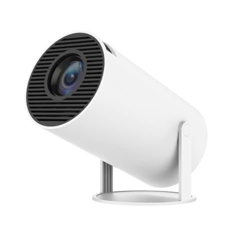 Portable Projector with 5W Audio Speaker,4K Support,180 Degree Rotation,Wi-Fi 6 and Bluetooth, Auto Vertical Keystone Compatible with HDMI/TV Stick/iPhone/Laptop(white-02) - image 1