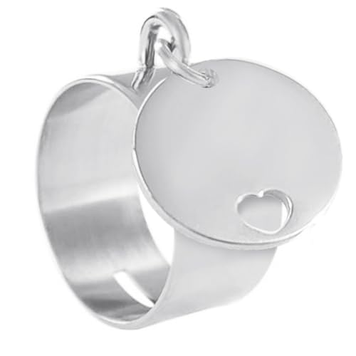 Emotional Bague personnalisable Bague acier inoxydable femme avec gravure pour prénom, message, date… [ Bijoux personnalisé femme ] (Argenté, 56)