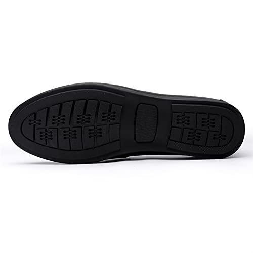 Mens Loafers Pin Grain Round Toe Genuine Leather Stitching Details Anti-Slip Flat Heel Flexible Fashion Slip On2