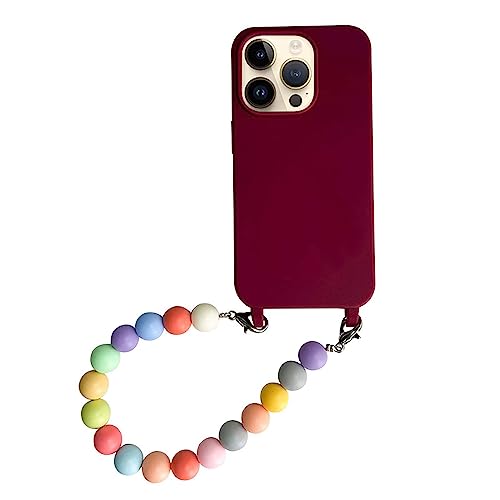 Cinturino con perle: questa custodia è dotata di una catena da polso che lo rende comodo e sicuro portare il vostro iPhone in giro in modo da poter riporre facilmente l'iPhone. Braccialetto colorato con perline scintillanti per rendere il vostro telefono più unico ed elegante.