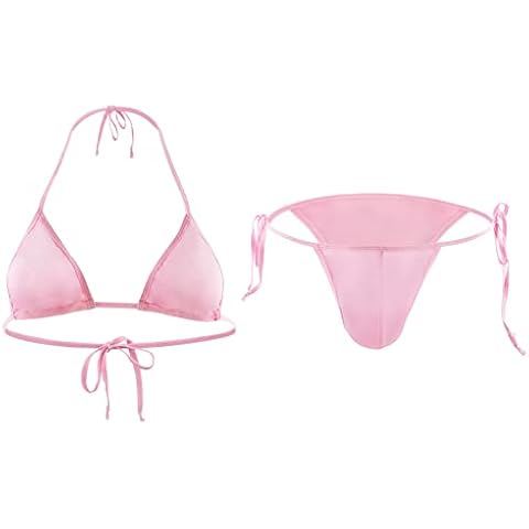YJZQ Herren Erotik Dessous Set Sissy Panties Gay Male Bustier Höschen Bikini Herren Sexy Niedrige Taille Klassischer Triangel Rückenfrei verführerischem Design Neckholder Unterwäsche Set Cover