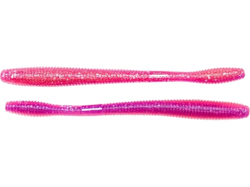 Gusano de cola recta de 4.5 pulgadas, rosa/morado