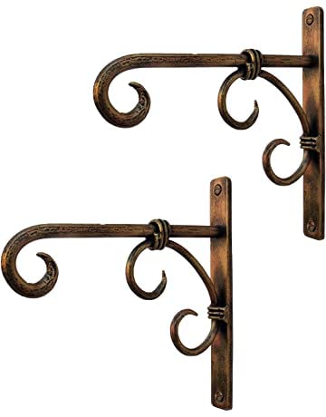 CRAFTCASTLE Metal Plant Hanger Wall Hanging Plant Hook for Bird Feeders Planters Lanterns Wind Chimes Hanging Baskets Ornaments String Lights Indoor Outdoor Balcony etc. Golden Pack of 2-image-17