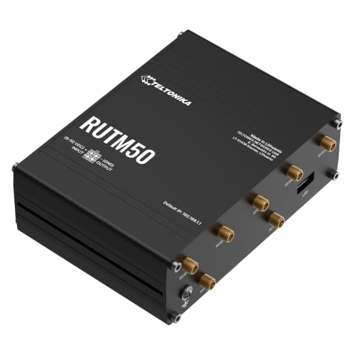 Image of Teltonika RUTM50 RUTM50000000 Industrial 5G Cellular Router, Dual SIM Router with Wi-Fi 5, 5X Gigabit Ethernet, GNSS, SA /NSA 5G & 4G LTE Connectivity, Remote Management & VPN, North America Version