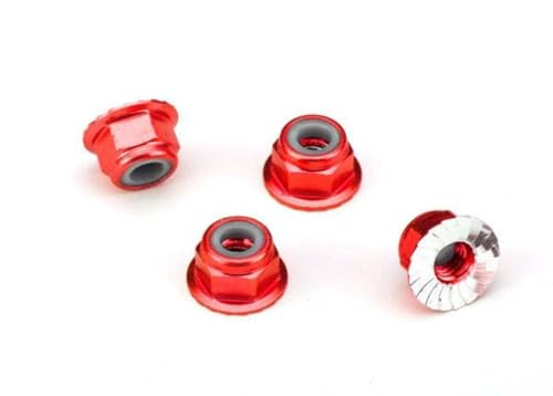 Tuercas Traxxas TRX1747A de aluminio rojo anodizado con rosca de precisión
