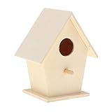 Wooden Bird House,Hanging Birdhouse for Outside,Bird Nesting Box,Unfinished Paintable Birdhouses for Crafting/Creating Decor House - Style3