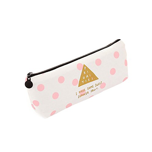 VEVICE - Estuche multifuncional de lona para lápices, cosméticos, maquillaje, bolso, bolso, bolso para estudiantes, escuela, papelería, estuche, estuche con cremalleras 20.5 x 8cm As Shown-1
