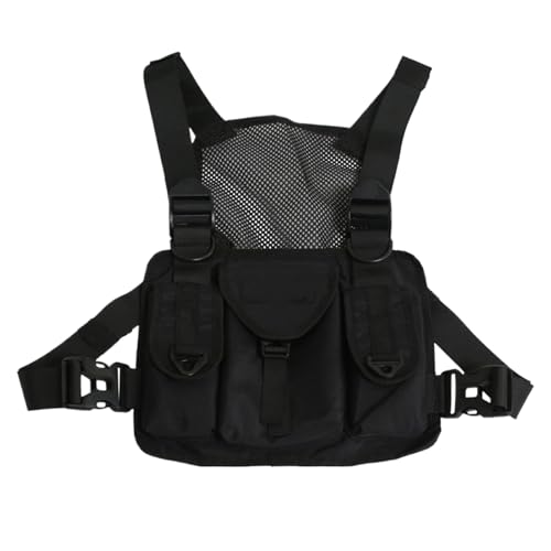Chest Pack, Chest Rig, Adjustable Versatile Storage Comfortable Fit Breathable Design Lightweight Material, Shoulder Straps for Outdoor Activities, 11.02x9.06x0.79inches