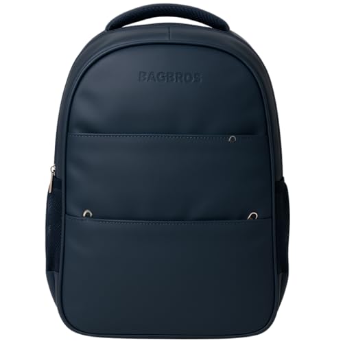 Image of Bagbros 30L Faux Leather Laptop Backpack for Men & Women - Premium Waterproof Anti-Theft Travel Bag with Multi-Pocket Organizer | Work, Gym, Office, College, School Use