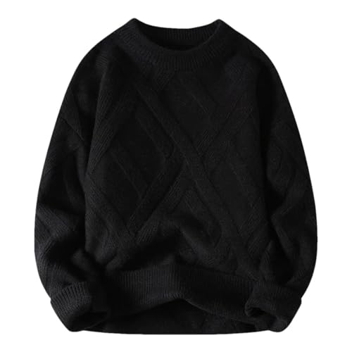 Men's Winter Sweaters Round Neck Knitted Pullovers Man Korean Style Plaid Couple Warm Sweaters
