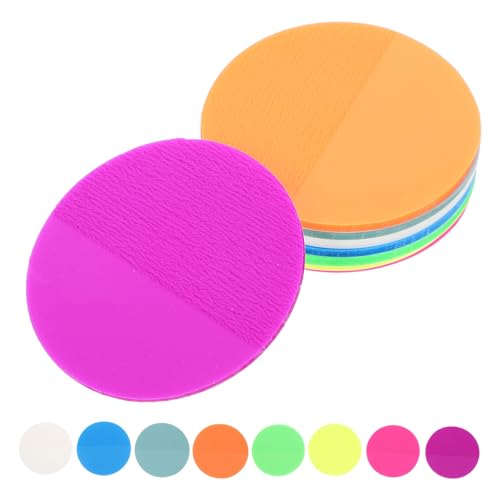 Beaupretty 透明蛍光色ラウンド付箋 おしゃれでかわいい学校メモステッカー 付箋 ポータブル手帳用シール 学習 オフィス用ノート用品
