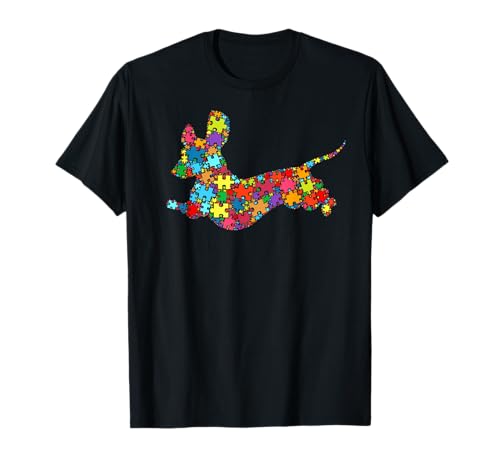 Dachshund Dog Puzzle for Women Men Kids - Autism Awareness T-Shirt