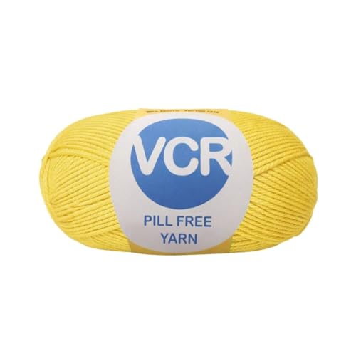 Image of VCR Mustard Yarn, Pill-Free Soft Knitting Yarn, 100 Grams Hank, 263 Meters Length, Low-Pill Acrylic Yarn, Soft Crosia Threads, Pack of 1, Suitable for Beanies, Caps and Gloves