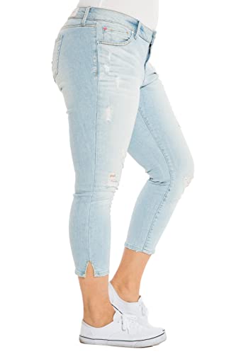 Slink - Premium Women's Plus Size Stretch Crop Jeans (Light Blue)3