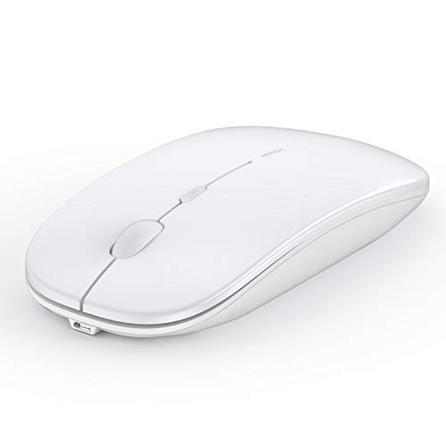 Anmck Souris sans Fil silencieuse et Rechargeable USB pour Ordinateur Portable, PC, portée de 10 m, 1600 dpi 3 Niveaux de réglage, Mini Souris silencieuse,...