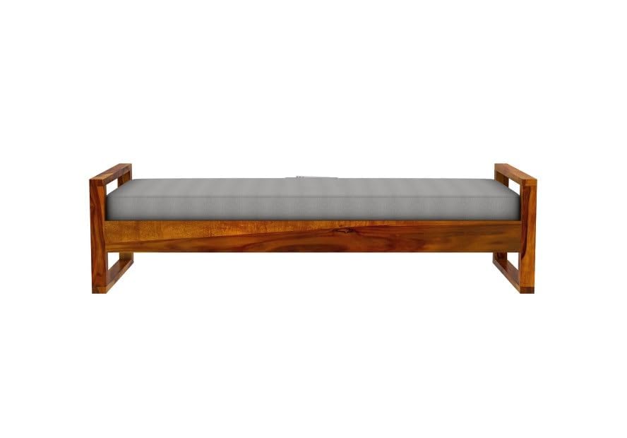 Image of CRAFT D ARTS Solid Sheesham Wooden Diwan Bed for Living Room & Bed Room Furniture | Wooden Diwan /Single Bed, Mattress Not Included | Honey Finish