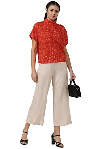 Image of Van Heusen Women's Polyester Polka Dots Regular Fit Blouse