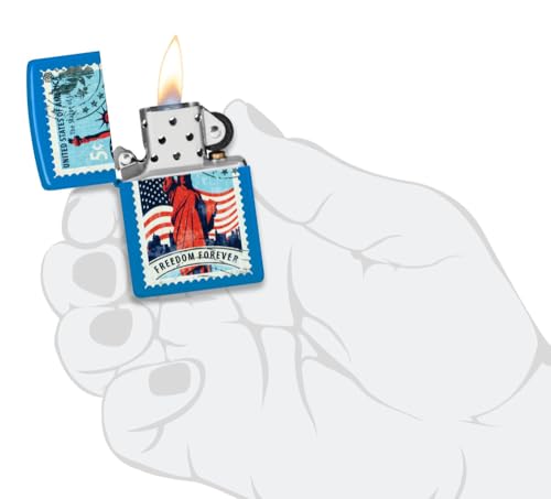Encendedor Zippo Americana Azul miniatura 4